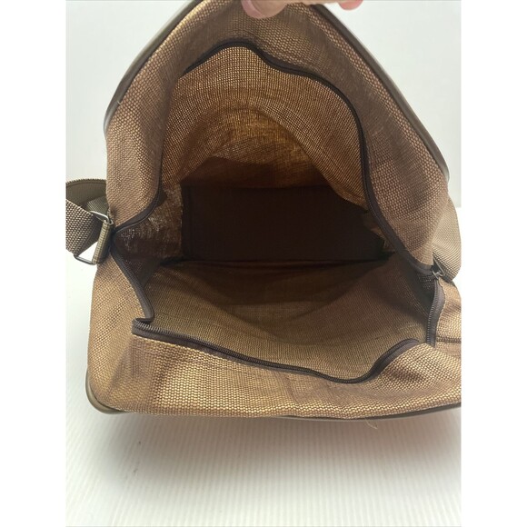 Vintage 70s Oscar de la Renta Khaki Tweed Travel Shoulder Bag Men's Carry-on EUC - Picture 4 of 5